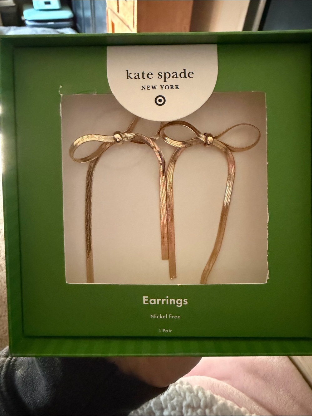 kate spade Gold Bow Chain Drop Earrings